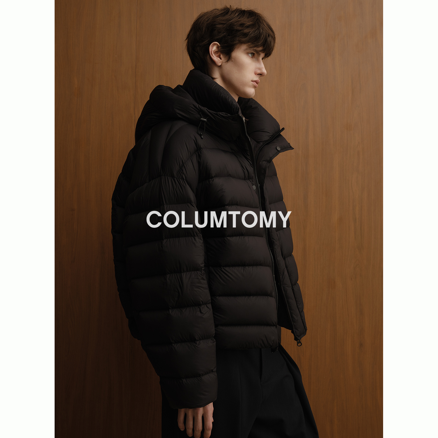 90白鹅绒连帽羽绒服2025冬季新款老钱风短款男高级感外套加厚保暖