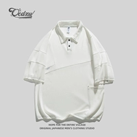 Летняя футболка polo, японская рубашка для отдыха, оверсайз, короткий рукав