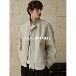 翻领短款含绵羊毛2025秋冬季新款毛呢男呢大衣高级感保暖加厚外套