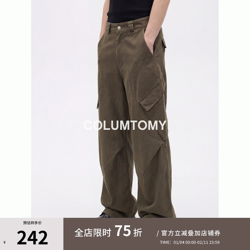 美式做旧2026春季新款百搭cleanfit多口袋高级直筒工装休闲长裤男,男装,休闲裤,淘宝优惠券,粉丝福利购,淘宝优惠卷