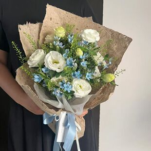 屿后 复古咖啡渣手工纸鲜花花束包花纸花店diy手工拉菲草花店资材