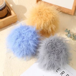 8公分长毛仿貂绒配线羽毛线细线手混线团针织围巾帽子勾玩偶长毛