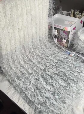 手工diy温暖海蓝手混线围巾编织牛奶棉材料包棒针双元宝长毛送礼