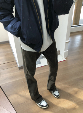 BUFANSTUDIO517vibe基础微喇牛仔裤休闲男女cleanfit休闲裤长裤