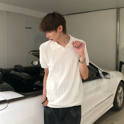 软糯肌理多色基础v领针织polo衫