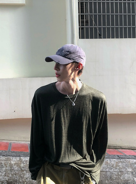 BUFANSTUDIO‘有序肌理’纯棉针织打底长袖Tee宽松cleanfit轻薄