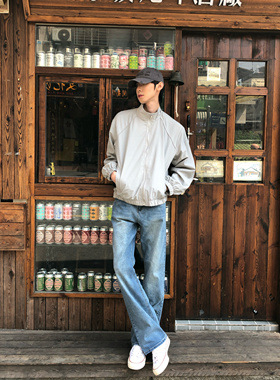 BUFANSTUDIO冰蓝色基础水洗牛仔裤cleanfit517微喇长裤显高显瘦潮