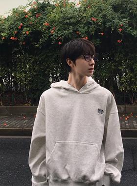 BUFANSTUDIO短款自主小众设计Boxy廓形秋冬刺绣连帽卫衣cleanfit