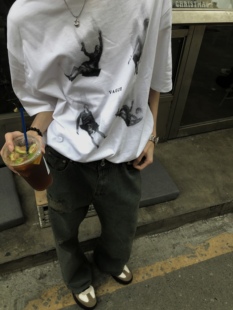 BUFANSTUDIO“溺”TheDrowned小众设计短袖T恤cleanfit纯棉印花男