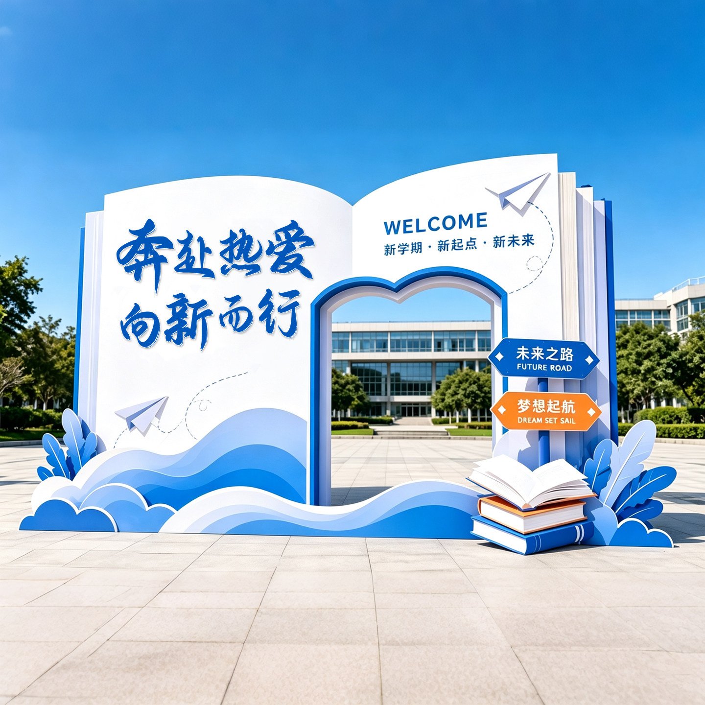 开学季典礼教室布置装饰品场景氛围大学幼儿园班级舞台背景墙kt板