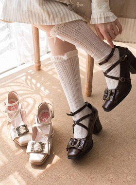 现货丨画框可可丨优雅中跟Lolita鞋方头cla复古女鞋