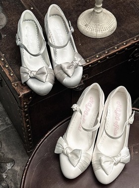 定金丨月之诗丨摩多modo原创Lolita仿缎面皮质小高跟优雅可爱