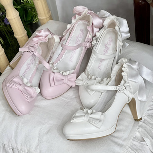 现货 优雅高跟Lolita鞋 小尖圆头cla女鞋 人偶花嫁