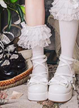 现货丨同色底松糕塔塔丨摩多modo原创Lolita圆头厚底松糕鞋