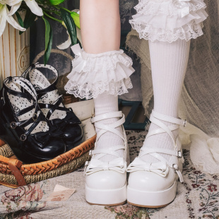 现货丨同色底松糕塔塔丨摩多modo原创Lolita圆头厚底松糕鞋