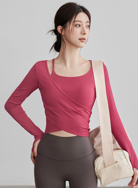 VOJ瑜伽服26年新款长袖女秋冬显瘦上衣带胸垫专业训练普拉提健身