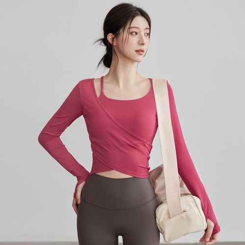 瑜伽服长袖女上衣专业训练健身服