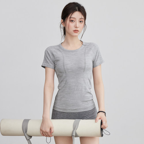 VOJ新款短袖跑步T恤女紧身瑜伽服