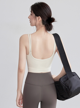 VOJ瑜伽服女运动内衣高强度防震跑步训练服U型运动背心一体式文胸