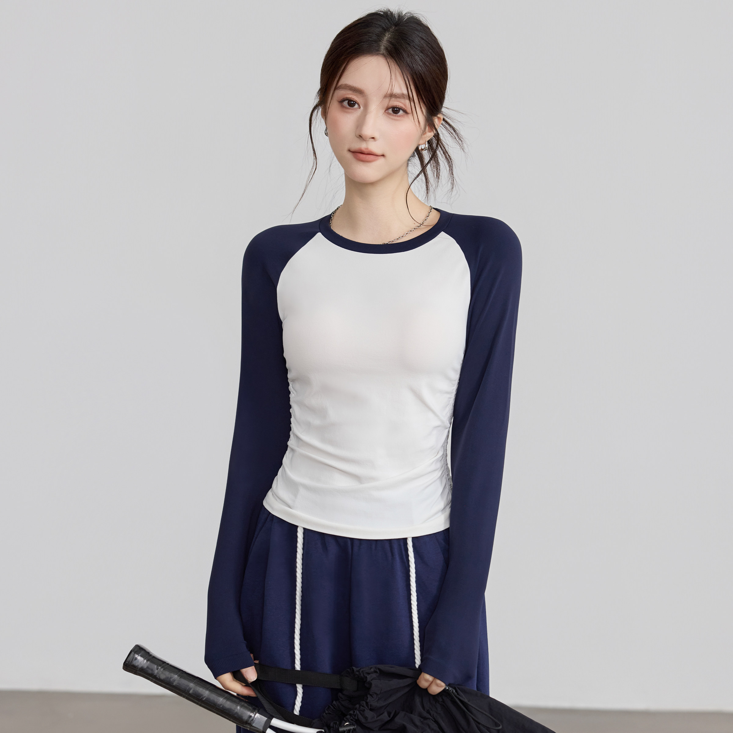 VOJ瑜伽服上衣拼色秋冬款显瘦长袖训练服修身速干跑步运动健身服,运动服/休闲服装,健身衣,淘宝优惠券,粉丝福利购,淘宝优惠卷