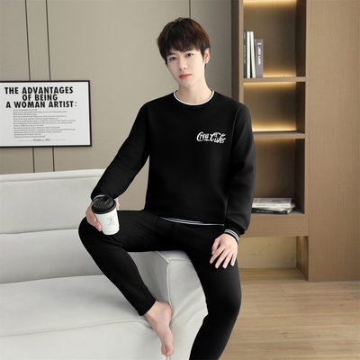 冬季男款青少年纯棉秋衣秋裤套装