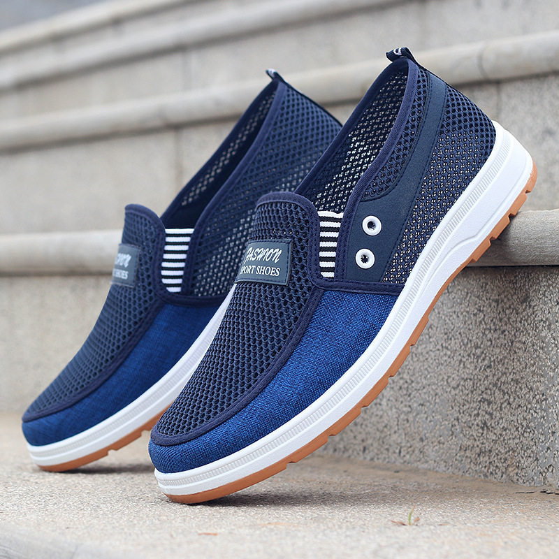 老北京布鞋男网夏季透气薄款软底防滑一脚蹬轻便耐磨牛筋底网面鞋,流行男鞋,网面鞋,淘宝优惠券,粉丝福利购,淘宝优惠卷