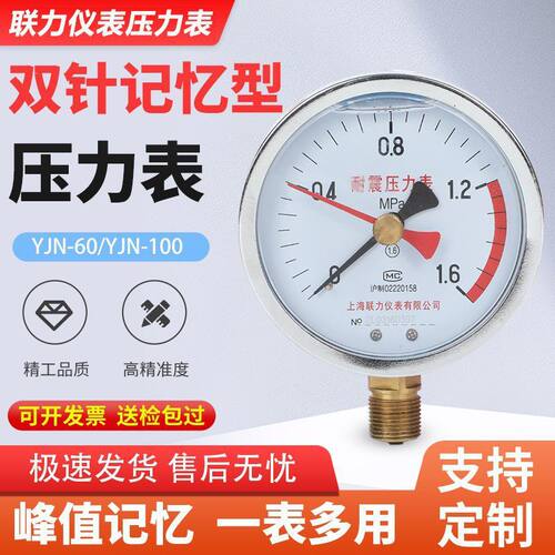联力YJN100双针耐震爆破压力表