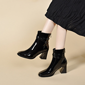 韩系小踝靴GMQ2750 粗跟中跟短靴女马丁靴高跟爆款 年秋冬季 新款