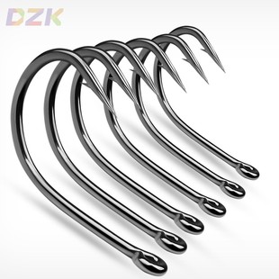 黑色管付千又鱼钩 带孔圈有倒刺血槽钩 大物矶钓海钓串钩100个/p4