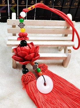 红色出入平安汽车挂件车内后视镜吊坠饰品淘宝一件代发厂家高端p2