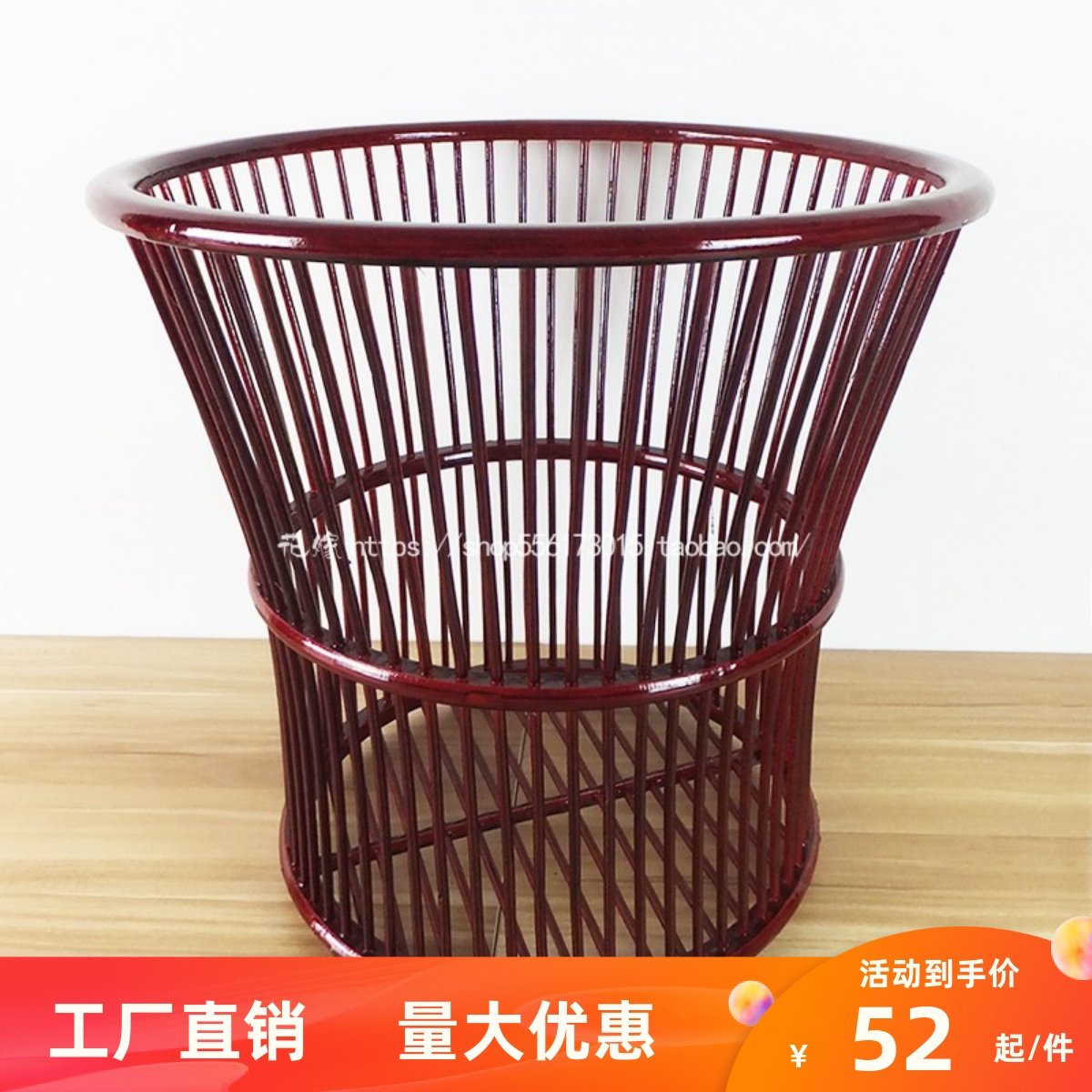 40特惠竹藤编酒店喇叭毛巾筐客房布草筐脏衣篮浴巾收纳框竹篮现