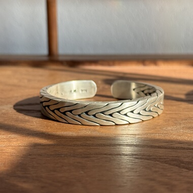 足银999编织纹丝纯银手镯