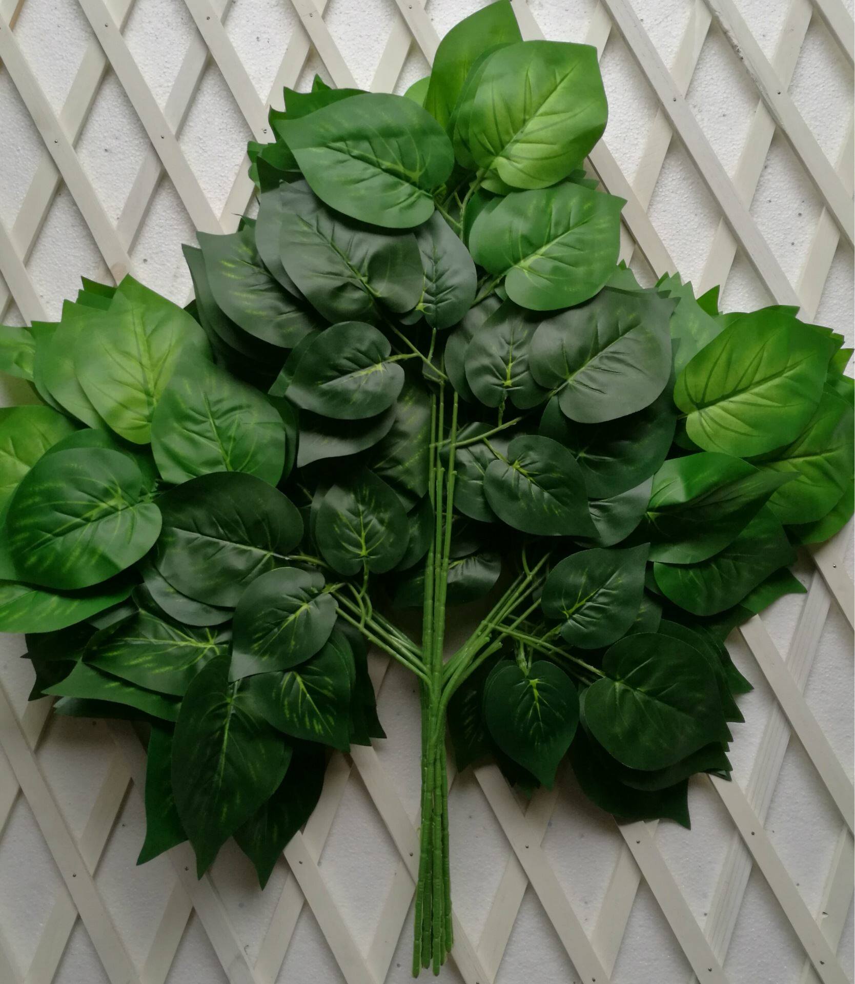 仿真大苹果叶 植物墙配叶大型假树装饰藤条叶园林工程假苹果树叶