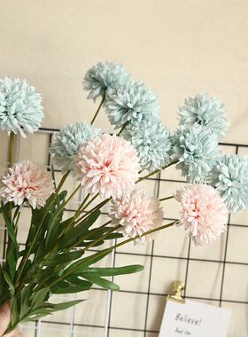 蒲公英乒乓菊仿真花植物婚庆装饰INS风植物墙家居玫瑰花MW15191