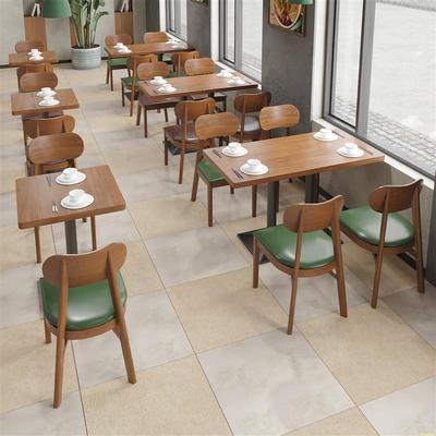 实木咖啡店餐饮小吃快餐店餐厅饭店卡座餐桌商用食堂面馆桌椅组合