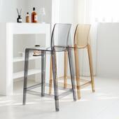 家用现代简约高椅子透明椅子高脚吧台椅酒吧北欧网红轻奢靠背椅