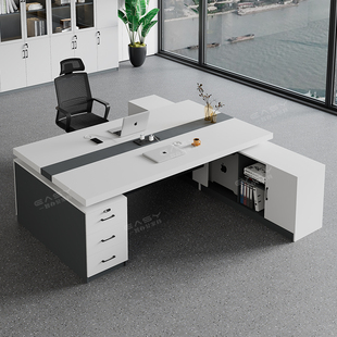 办公桌双人位面对面经理室现代老板桌椅组合财务电脑桌子两人一体