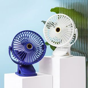 夹子风扇USB灯光桌面风扇家用电风扇便携大风力循环风扇 新款