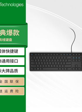 Dell/戴尔有线键盘USB办公商务原装电脑台式机通用键鼠套装KB216