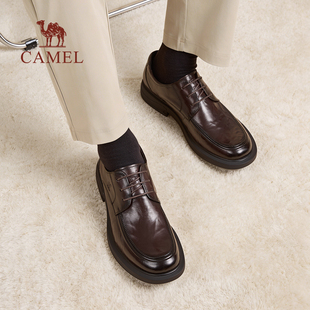 正装 皮鞋 商务新郎结婚 真皮软底舒适通勤缓震休闲男士 骆驼2026春季