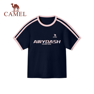 小骆驼儿童2026新款童装圆领短袖男女童休闲字母T恤