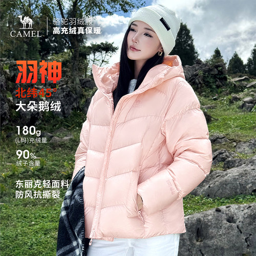 骆驼鹅绒羽绒服男户外防寒服外套