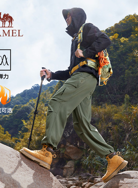 【王俊凯同款】骆驼山海伞兵裤秋冬款2025长裤子加绒工装裤男