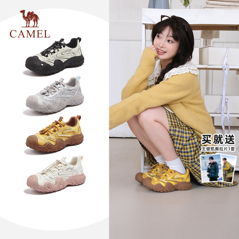 骆驼女鞋厚底丑萌鞋时尚休闲鞋女