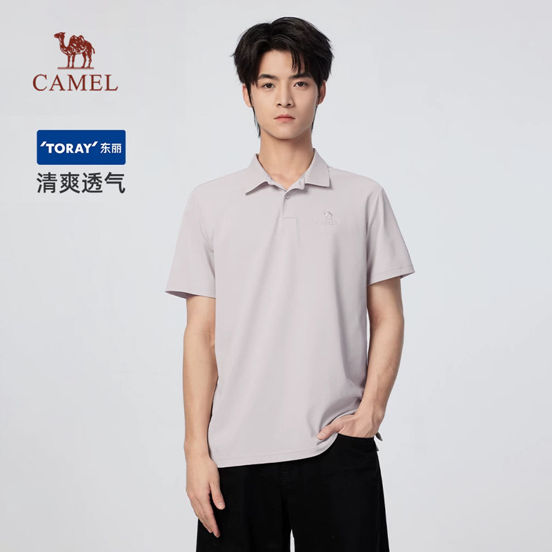 骆驼男装[东丽面料]polo衫男短袖新款夏T恤上衣速干防晒翻领商务