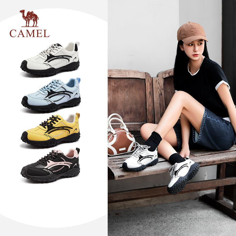 骆驼女鞋2025秋冬新款七夕礼物厚底板鞋复古德训鞋女运动鞋跑步鞋