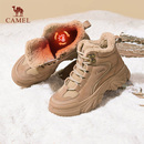 靴子短靴棉鞋 骆驼女鞋 马丁靴登山靴加绒鞋 工装 厚底雪地靴女 冬季
