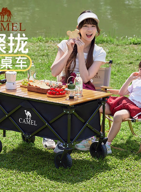 CAMEL户外露营手推车聚拢折叠野餐营车大容量儿童可躺旅行野营车
