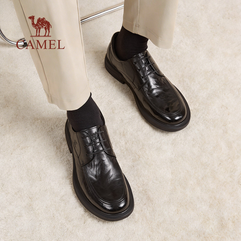 骆驼2026春季真皮软底舒适通勤缓震休闲男士皮鞋正装商务新郎结婚