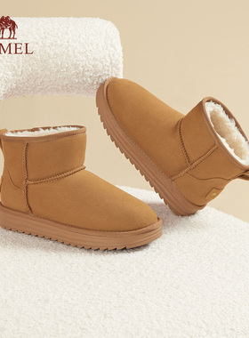 骆驼女鞋冬季户外防滑靴子加绒保暖棉靴棉鞋厚底雪地靴